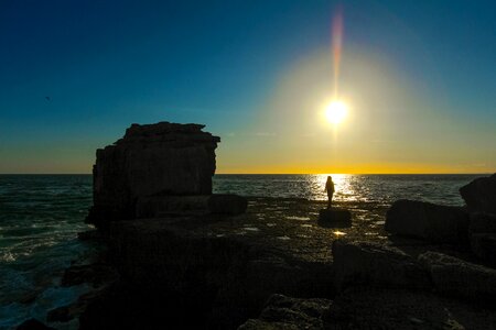 In the evening sunset horizon