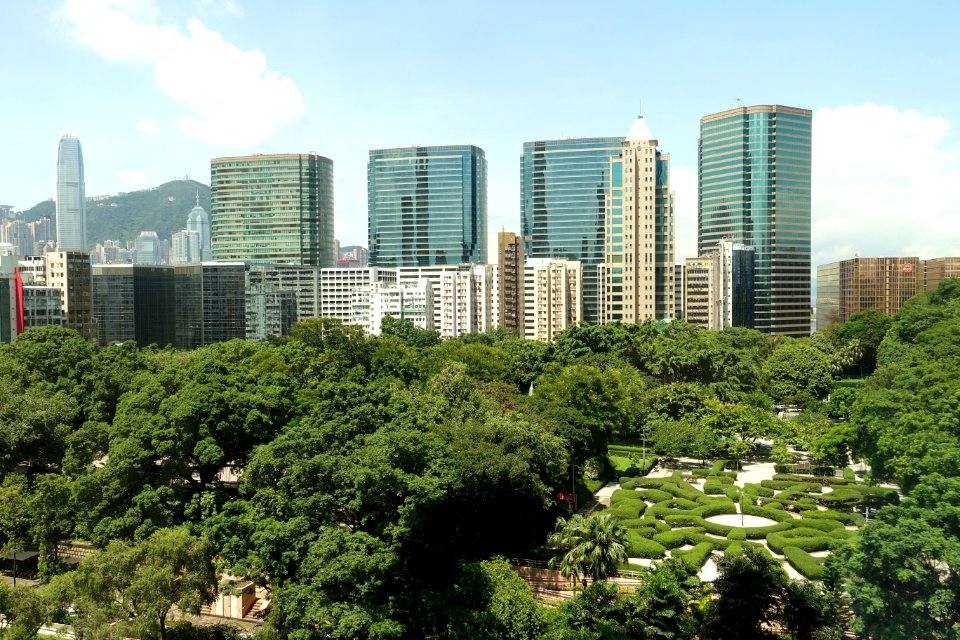 Buildings above Kowloon Park, Tsim Sha Tsui, Kowloon, Hong Kong - DSC06247