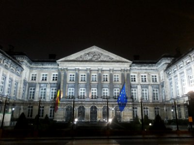 Brussel-Paleis der Natie in de nacht (2)