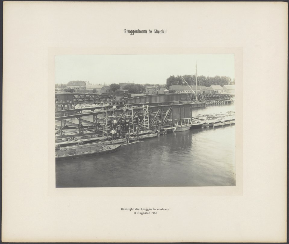 Bruggenbouw te Sluiskil. Overzicht der bruggen in aanbouw, Bestanddeelnr 806