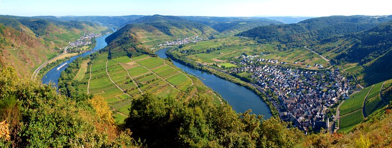 Vineyards view river landscape