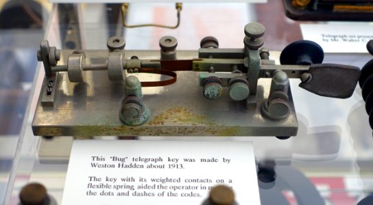 Bug telegraph key made by Weston Hadden, c. 1913 - Bennington Museum - Bennington, VT - DSC08642