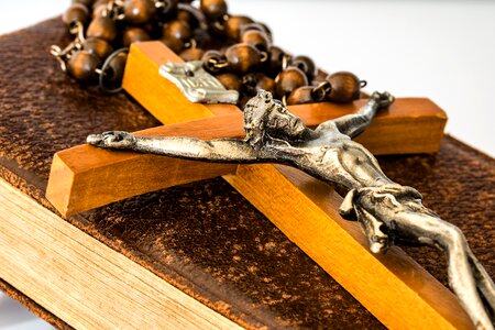 Christ crucifixion wooden cross photo