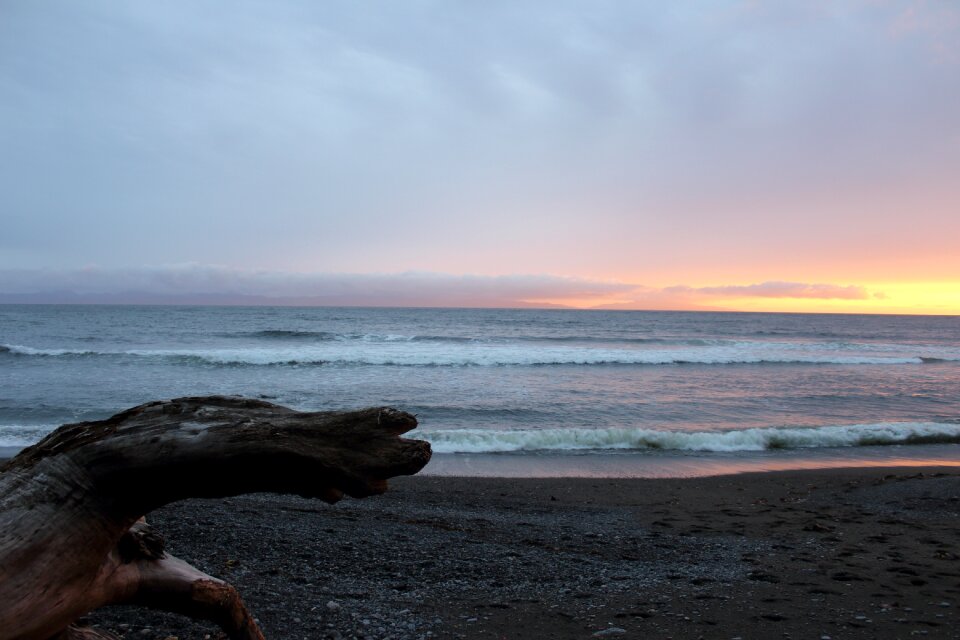 Sunset beach sea sky