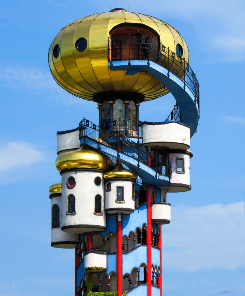 Hundertwasser house facade colorful