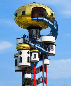 Hundertwasser house facade colorful