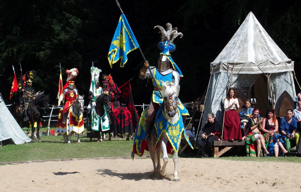 Knights joust armor horses