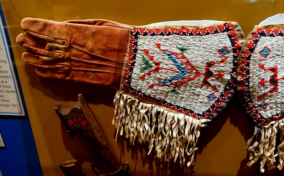 Buffalo Bill's gauntlet, artist unknown, leather, shell, beads - Circus Museum - John and Mable Ringling Museum of Art - Sarasota, FL - DSC00205