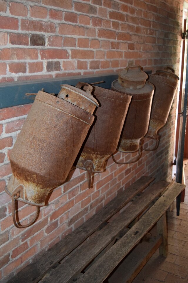 Farm brick wall milk