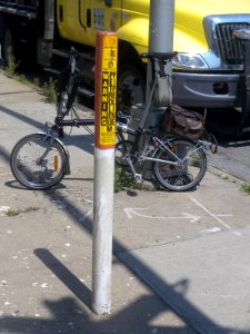 Buckeye Pipeline warning stake Greenpoint Av bridge jeh
