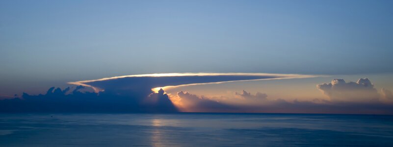 Sea clouds dawn beach photo