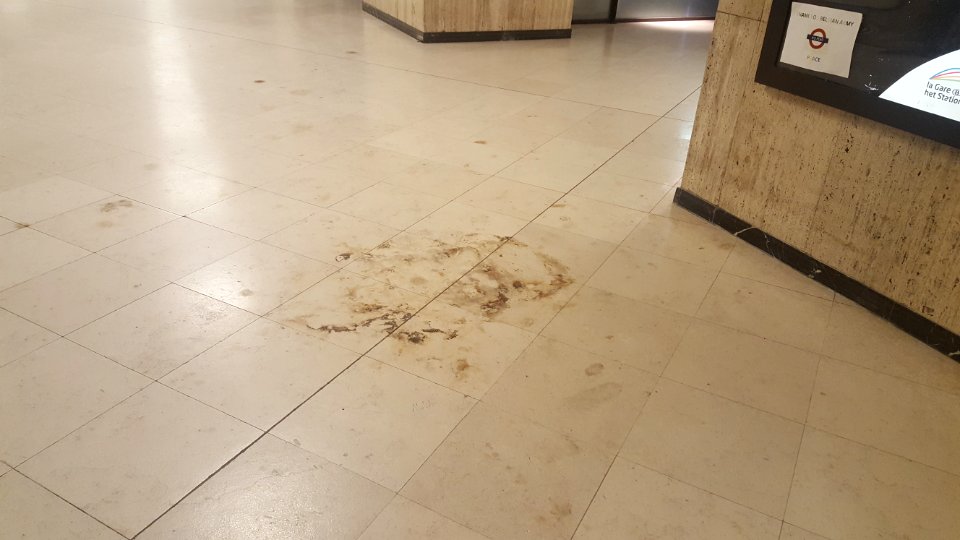Brussels-the spot where the bomb went of in the Brussels Central train station in June 2017