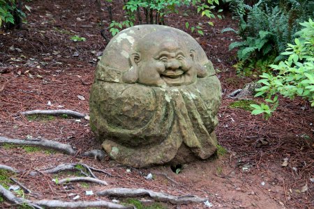 Budai stone sculpture, Gibbs Gardens, May 2017