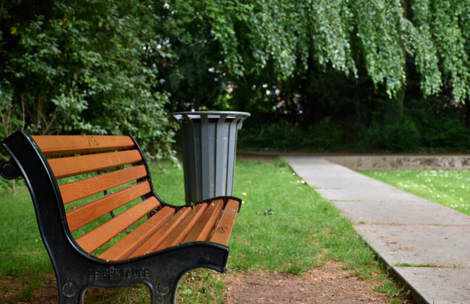 Public bench perspective allee