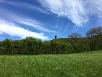 Nature blue sky clouds green sky photo