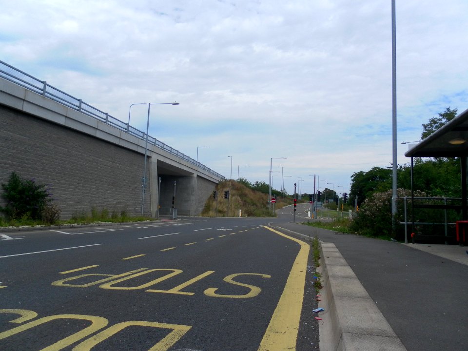 Bus Stops outside The Keep, Woollards Way, Brighton (August 2013)