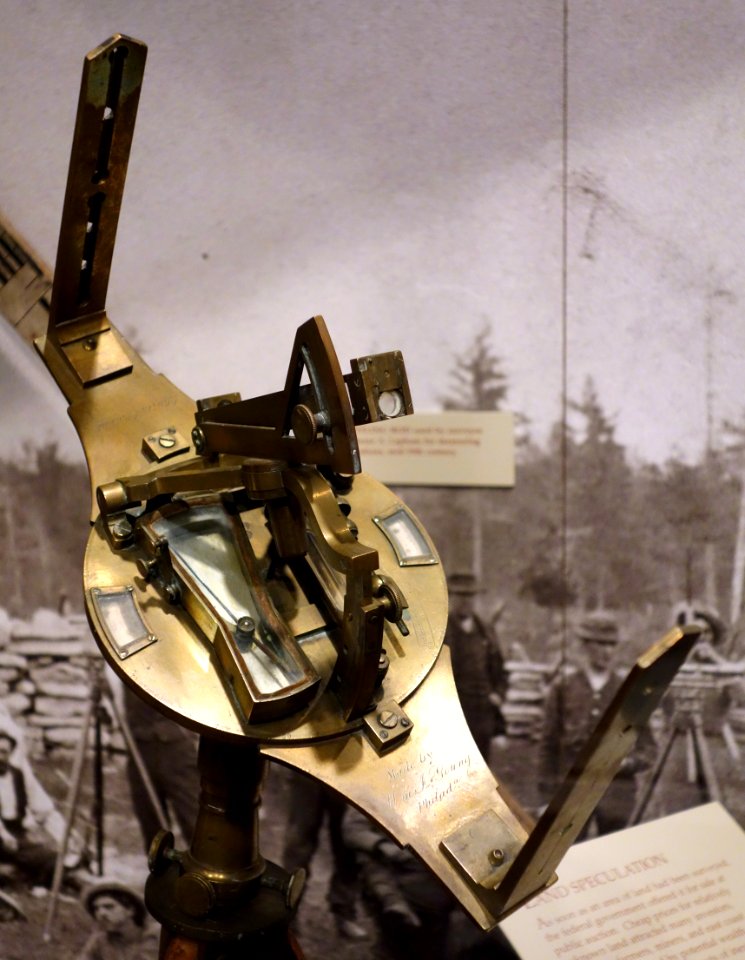 Burt solar compass made by Wm. J. Young, Philadelphia, used in Wisconsin surveys 1840-1850 - Wisconsin Historical Museum - DSC03292