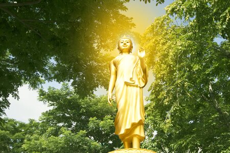 Golden white statue