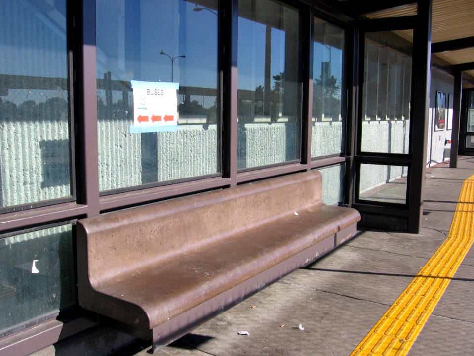 Bus stop bench at El Cerrito del Norte station, October 2012