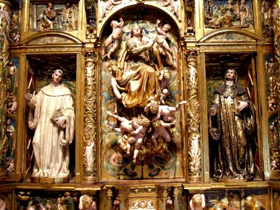 Burgos - Museo de Burgos, retablo de la Asuncion, 1581, de Pedro Lopez de Gamiz, procedente de Vileña 2