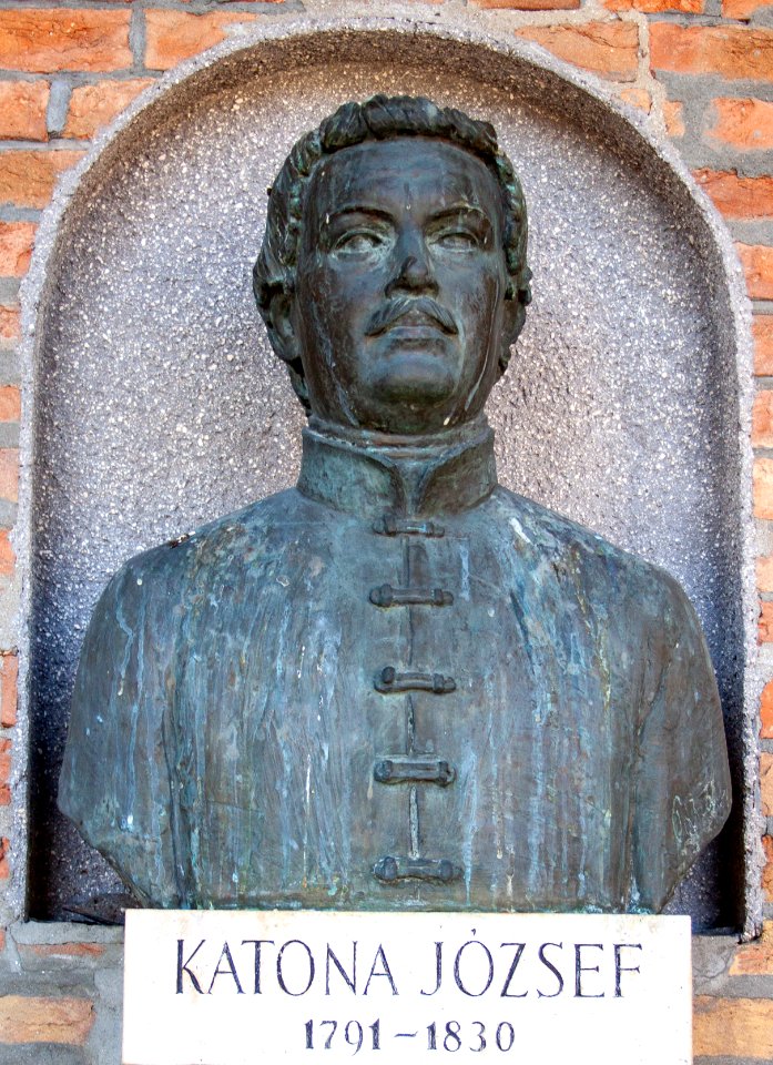 Bust of József Katona in the Szeged Pantheon