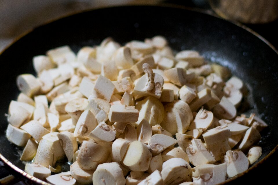 Mushrooms eating food