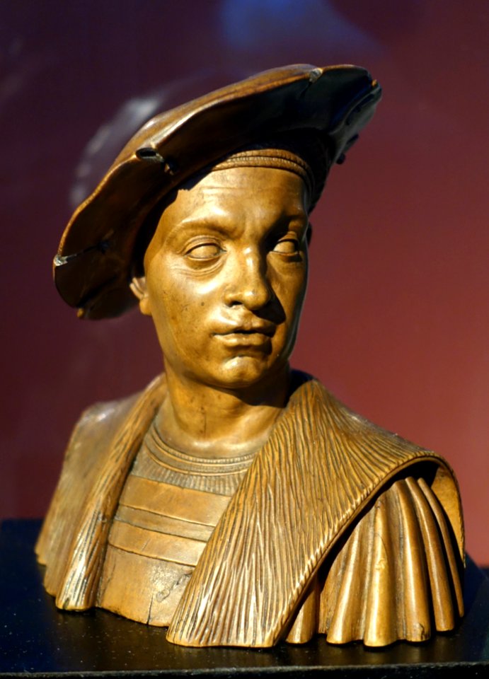 Bust of Philibert le Beau, Duke of Savoy, by Conrat Meit, Mechelen, before 1523-1524, box wood - Bode-Museum - DSC03025