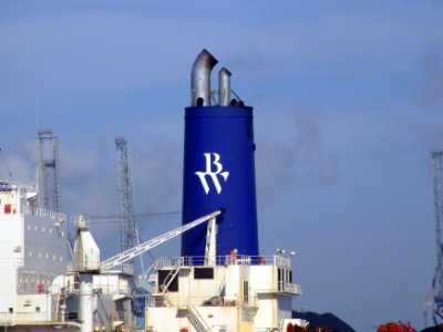 BW Fjord p5 schoorsteen, Mississippi harbour, Port of Rotterdam, Holland 08-Apr-2007