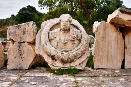 Bust of Marcus Aurelius from the pediment of the Greater Propylaea at the Sanctuary of Demeter in Eleusis