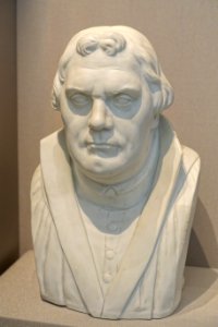 Bust of Martin Luther, c. 1840, bisquit porcelain - Germanisches Nationalmuseum - Nuremberg, Germany - DSC03395