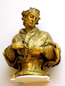 Bust of St. Carlo Borromeo by Paul Egell, Mannheim, 1739, linden wood - Bode-Museum - DSC02929