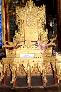 Burmese throne at Kyaung Khon Monastery Inle