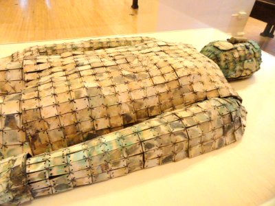 Burial suit, Chinese, Han Dynasty, 206 BC - 220 AD, jade and replaced copper wire - George Walter Vincent Smith Art Museum - DSC03664