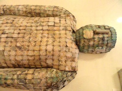 Burial suit, Chinese, Han Dynasty, 206 BC - 220 AD, jade and replaced copper wire - George Walter Vincent Smith Art Museum - DSC03666
