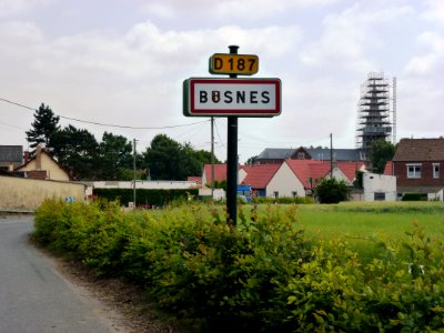 Busnes (Pas-de-Calais) city limit sign