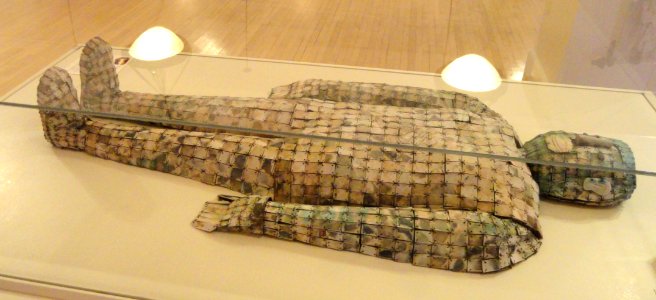 Burial suit, Chinese, Han Dynasty, 206 BC - 220 AD, jade and replaced copper wire - George Walter Vincent Smith Art Museum - DSC03669