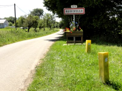 Buriville (M-et-M) city limit sign