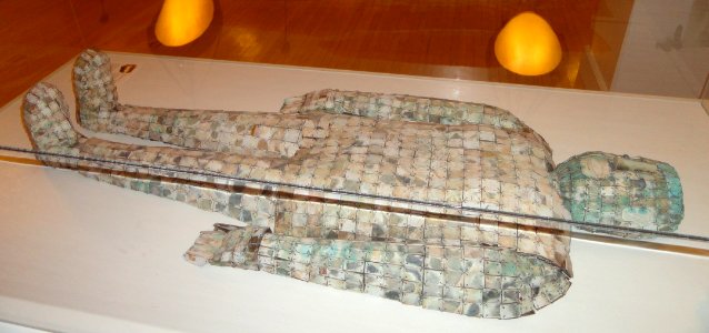 Burial suit, Chinese, Han Dynasty, 206 BC - 220 AD, jade and replaced copper wire - George Walter Vincent Smith Art Museum - DSC03670