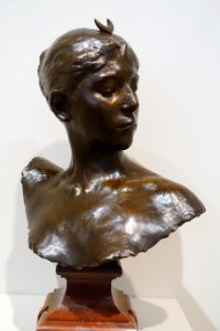 Bust of Diana, by Jean Alexandre Joseph Falguiere, 1882, bronze, marble - Dallas Museum of Art - DSC05266