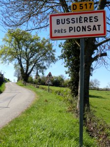Bussières-près-Pionsat (Puy-de-Dôme) city limit sign
