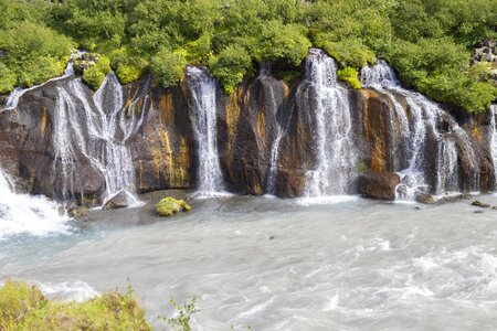 Iceland waterfall hraunfossar photo