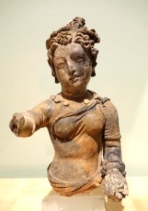 Bust of a Young Woman, Gandhara, 3rd-4th century, terracotta, traces of gesso - Berkeley Art Museum and Pacific Film Archive - DSC04154