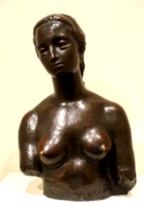 Bust of a Woman (Anita Lehmbruck) by Wilhelm Lehmbruck, German, 1910, bronze - Princeton University Art Museum - DSC06968
