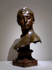Bust of Diana, by Jean-Alexandre-Joseph Falguiere, c. 1882, bronze - Portland Museum of Art - Portland, Maine - DSC03952