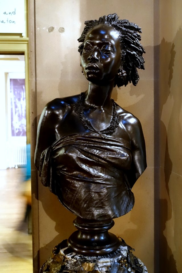Bust of an African Woman, 1851, by Charles-Henri-Joseph Cordier, bronze - Chatsworth House - Derbyshire, England - DSC03461