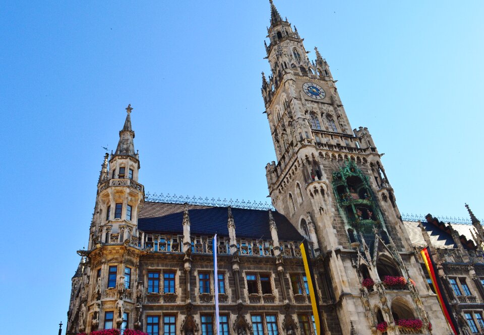 Clock tower munich marienplatz photo