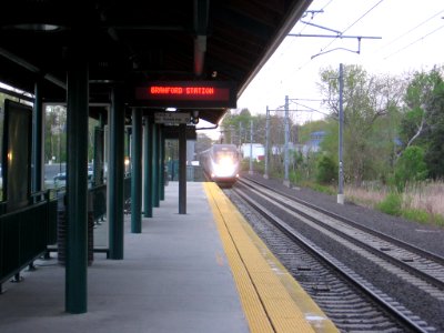 Branford station Acela approaching 081