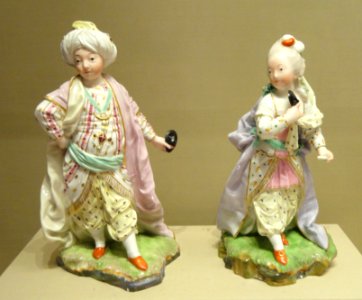 Boy and Girl Masquerading as a Sultan and Sultana, Johann Peter Melchior, Hochst Ceramics Factory, c. 1770-1775 - Nelson-Atkins Museum of Art - DSC08898