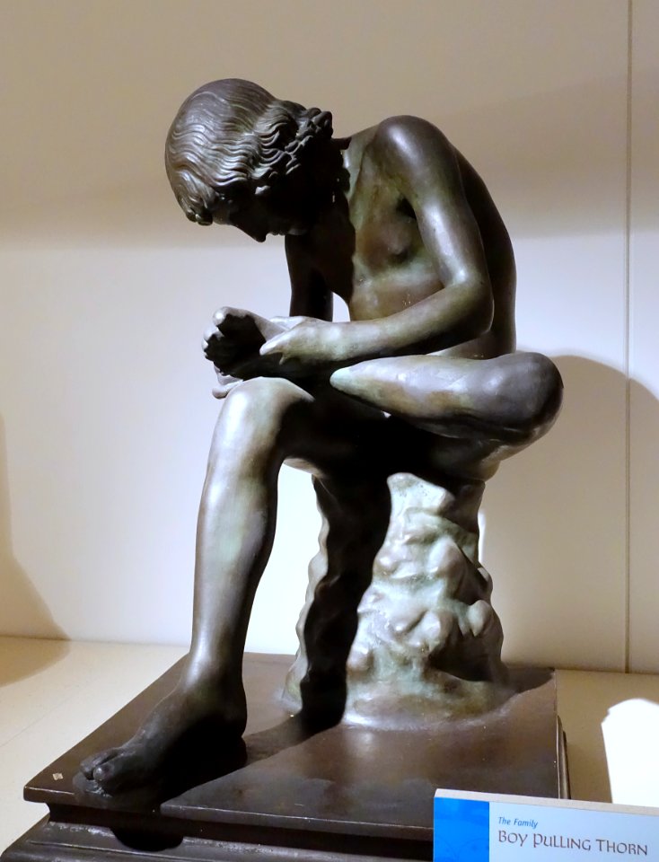 Boy Pulling Thorn, plaster cast of bronze original, Roman, 1st century AD, now in Capitoline Museum - Spurlock Museum, UIUC - DSC05876