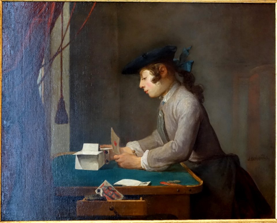 Boy Building a House of Cards, by Jean-Siméon Chardin, 1735, oil on canvas - Waddesdon Manor - Buckinghamshire, England - DSC07732